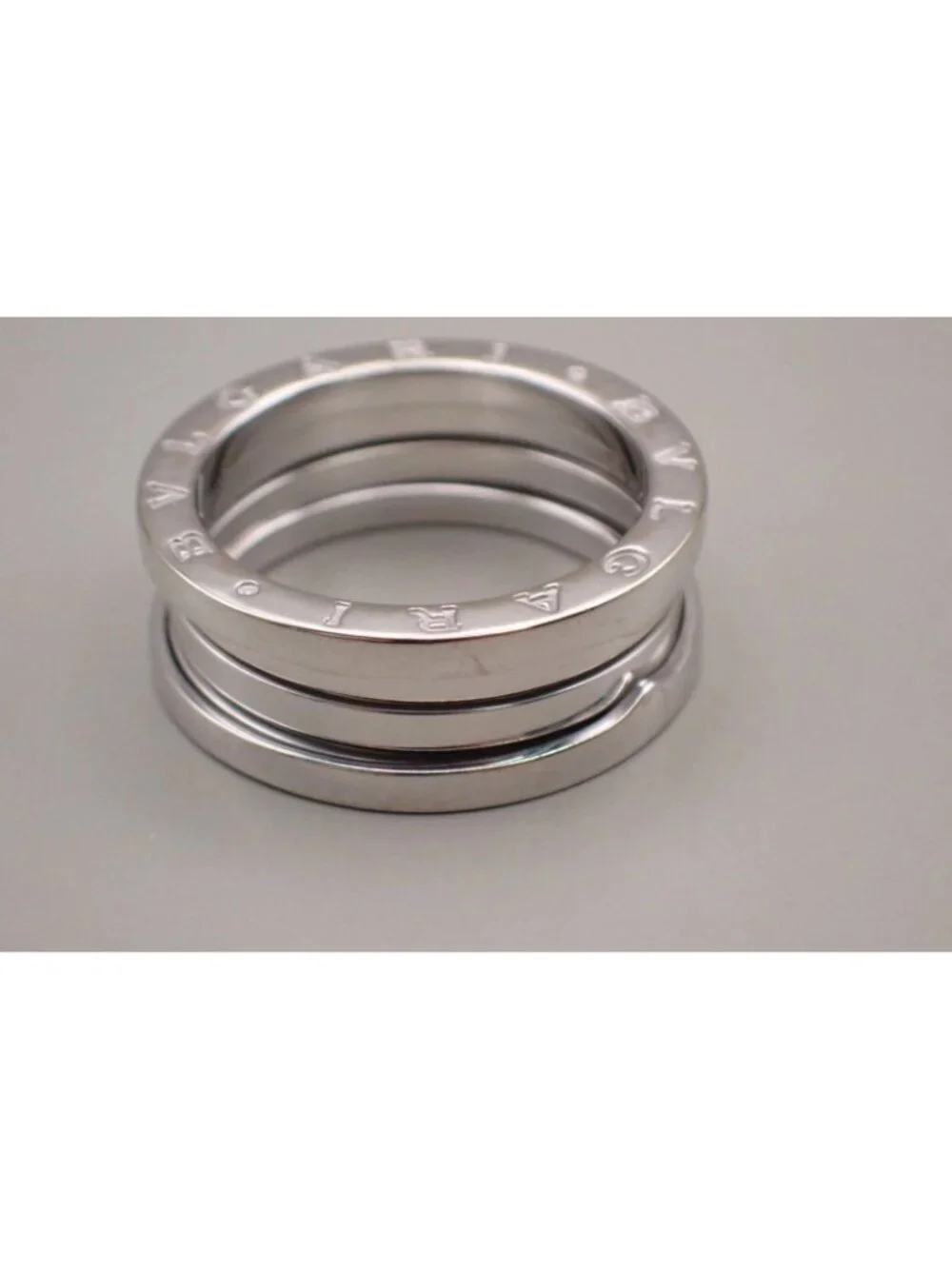 Bvlgari Logo Ring White Gold #